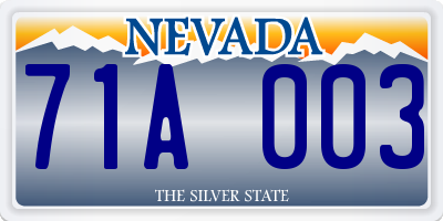 NV license plate 71A003