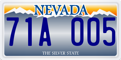 NV license plate 71A005