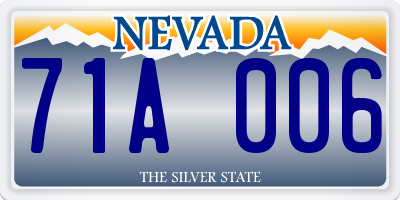 NV license plate 71A006