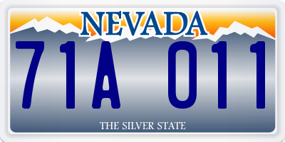 NV license plate 71A011