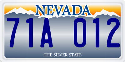 NV license plate 71A012