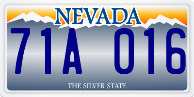 NV license plate 71A016