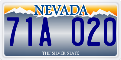 NV license plate 71A020