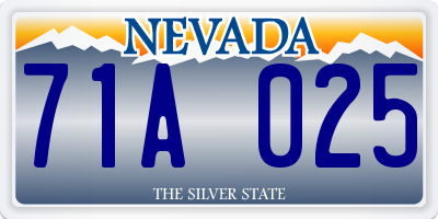 NV license plate 71A025