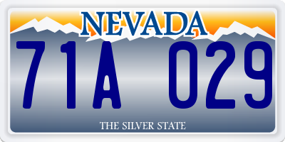 NV license plate 71A029