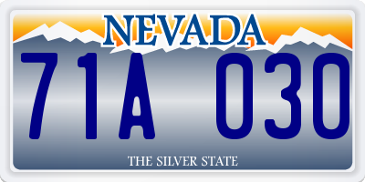 NV license plate 71A030