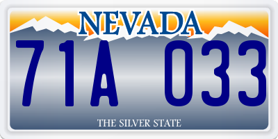 NV license plate 71A033