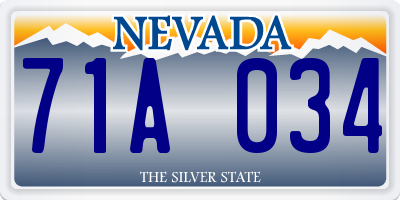 NV license plate 71A034