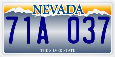 NV license plate 71A037