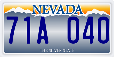 NV license plate 71A040