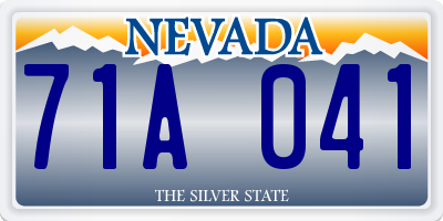 NV license plate 71A041