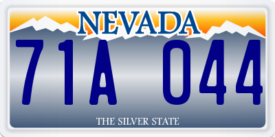 NV license plate 71A044