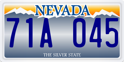 NV license plate 71A045