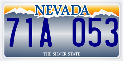 NV license plate 71A053