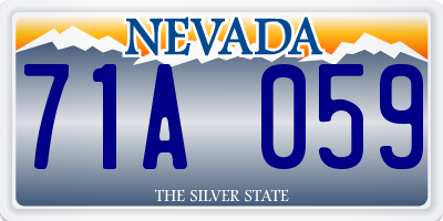 NV license plate 71A059