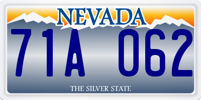 NV license plate 71A062