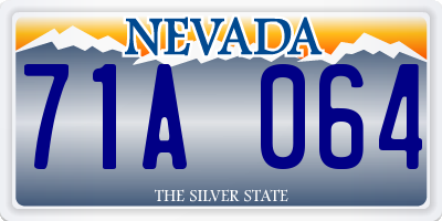 NV license plate 71A064