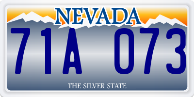 NV license plate 71A073