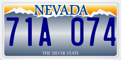 NV license plate 71A074