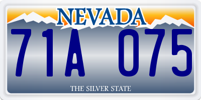 NV license plate 71A075