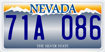 NV license plate 71A086