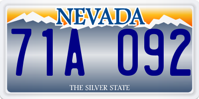 NV license plate 71A092