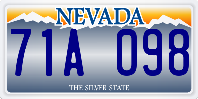 NV license plate 71A098