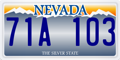 NV license plate 71A103