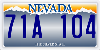 NV license plate 71A104