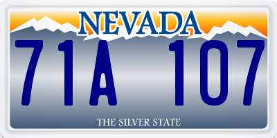 NV license plate 71A107