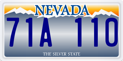NV license plate 71A110