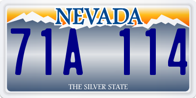 NV license plate 71A114