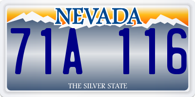 NV license plate 71A116