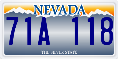 NV license plate 71A118