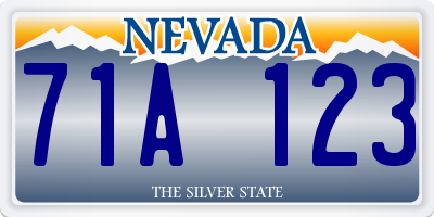 NV license plate 71A123