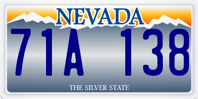 NV license plate 71A138