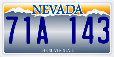 NV license plate 71A143