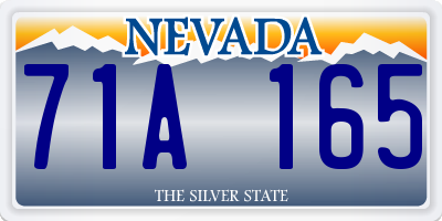 NV license plate 71A165