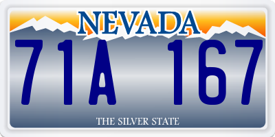 NV license plate 71A167