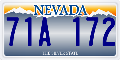 NV license plate 71A172