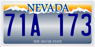 NV license plate 71A173