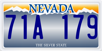 NV license plate 71A179