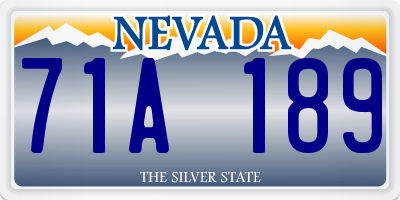 NV license plate 71A189