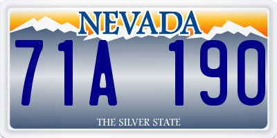 NV license plate 71A190
