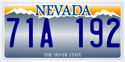 NV license plate 71A192