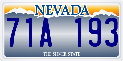 NV license plate 71A193