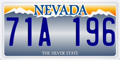 NV license plate 71A196