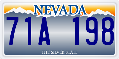 NV license plate 71A198