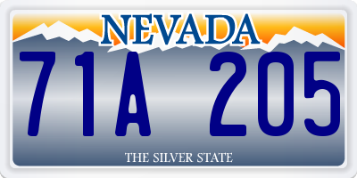 NV license plate 71A205