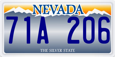 NV license plate 71A206